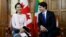 Canada's Prime Minister Justin Trudeau (R) meets with Myanmar State Counsellor Aung San Suu Kyi in Trudeau's office on Parliament Hill in Ottawa, Ontario, Canada, June 7, 2017. 