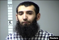 FILE - Sayfullo Saipov, the suspect in the New York City truck attack, is seen in this handout photo released Nov. 1, 2017, by St. Charles County Department of Corrections.