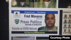 Fred Mavares, uno de los "presos políticos" en Venezuela.