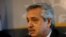 FILE - Argentina’s President-elect Alberto Fernandez speaks during a news conference after a meeting with Uruguay's President Tabare Vazquez at the Presidential House in Montevideo, Uruguay, Nov. 14, 2019. 
