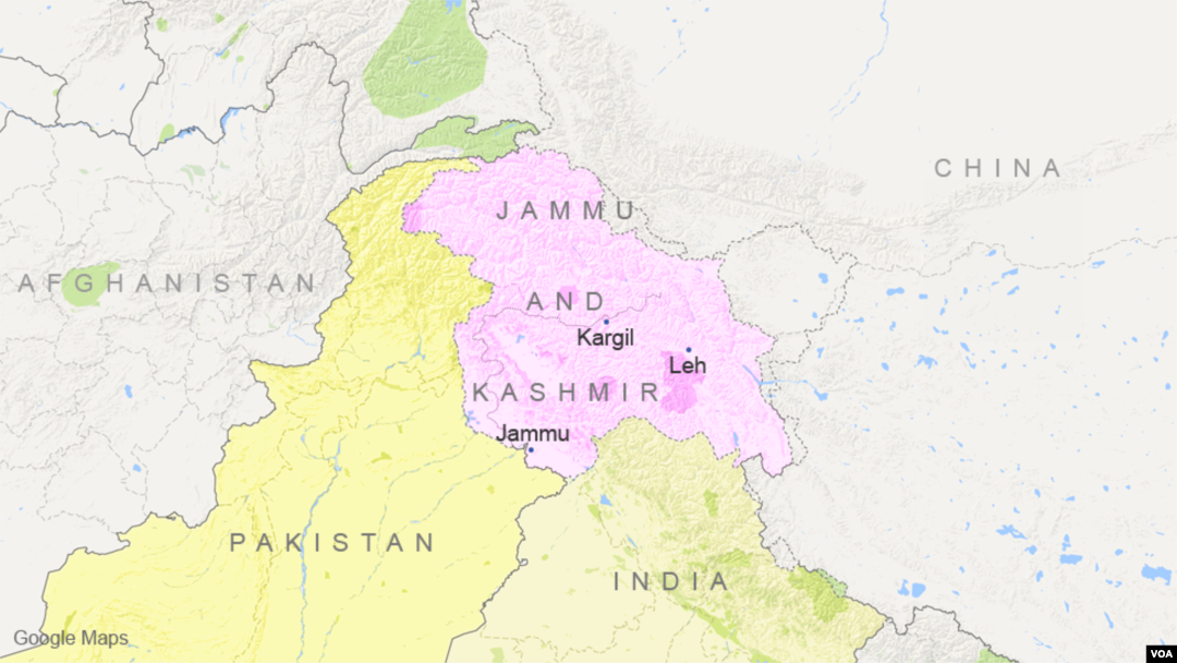 Peta wilayahh Jammu dan Kashmir