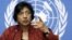 U.N. High Commissioner for Human Rights South African Navanethem Pillay gestures during a press conference at the European headquarters of the United Nations in Geneva (File)