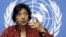 U.N. High Commissioner for Human Rights South African Navanethem Pillay gestures during a press conference at the European headquarters of the United Nations in Geneva (file)