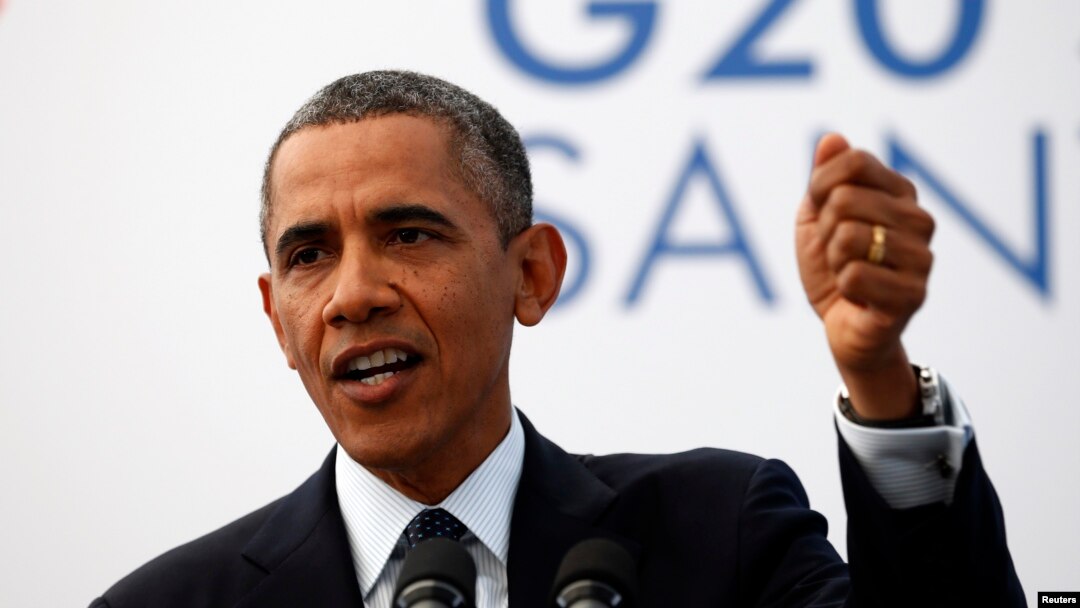 Tổng thống Mỹ Barack Obama phát biểu trong một cuộc họp báo tại Hội nghị Thượng đỉnh G20 tại St Petersburg, Nga, 6/9/2013