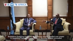 VOA60 Africa - Botswana: Outgoing President Masisi hands over power to incoming President Boko