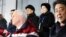 U.S. Vice President Mike Pence, North Korea's nominal head of state Kim Yong Nam, North Korean leader Kim Jong Un's younger sister Kim Yo Jong, and Japanese Prime Minister Shinzo Abe are seen at the Winter Olympics opening ceremony in Pyeongchang, South Korea, Feb. 9, 2018.