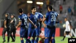 Les joueurs d'Al Ahly lors de leur victoire contre l'Espérance de Tunis, Egypte, le 17 août 2018.