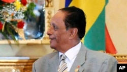 Le premier ministre mauricien, sir Anerood Jugnauth à Port Louis, Maurice, 17 février 2009.