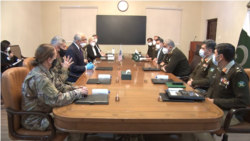 US special representative Zalmay Khalilzad and his delegation held a meeting with Pakistan army chief Gen. Qamar Javed Bajwa in Rawalpindi, Dec 14, 2020. (Courtesy ISPR)