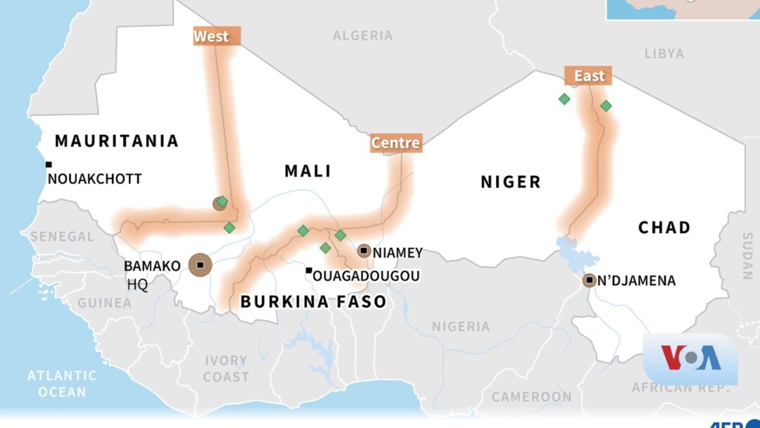 Peta perbatasan Niger dan Mali.