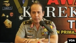 Kepala Biro Penerangan Masyarakat Kepolisian Republik Indonesia Brigjen Boy Rafli Amar. (VOA/A. Waluyo)