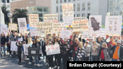 Protest podrške studentima u San Francisku, 9. februar 2025. (Courtesy/Srđan Dragić)