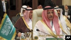 Saudi Arabia's Permanent Representative to the Arab League Ahmad bin Abdulaziz Al-Qattan attends Arab League foreign ministers meeting in Baghdad March 28, 2012.