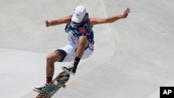 Jagger Eaton of the United States competes in the men's street skateboarding finals at the 2020 Summer Olympics, July 25, 2021, in Tokyo.