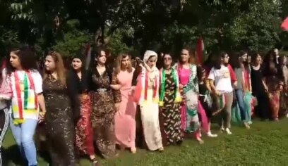 Women Dance at DC Kurdish Solidarity Rally