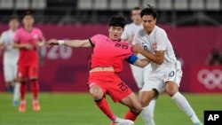 2020 도쿄올림픽에 출전한 한국 축구대표팀과 뉴질랜드 대표팀이 22일 가시마 축구경기장에서 대결하고 있다. 