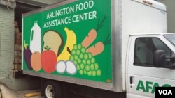 A truck serving the Arlington Food Assistance Center in Arlington, Virginia delivers donated groceries, June 28, 2016. (VOA/C. Maddux)