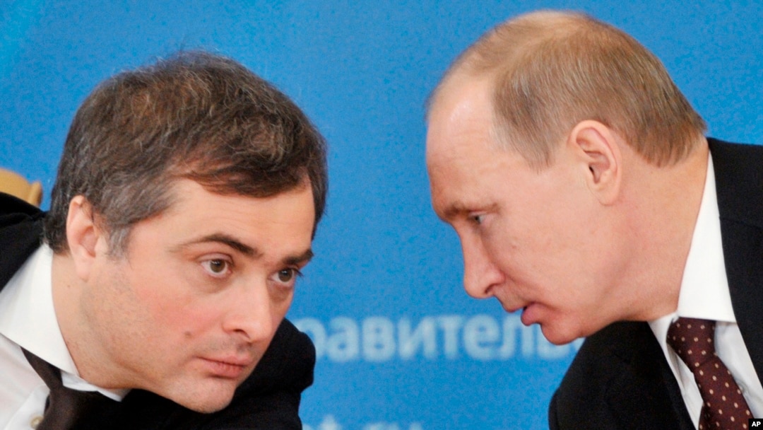 Russian President Vladimir Putin and former deputy chief of staff Vladislav Surkov, (File photo). 