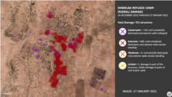 Satellite images analyzed by the U.K.-based DX Open Network, an open-source investigations group, show that two refugee camps, Hitsats and Shimelba, which had hosted 25,000 Eritrean refugees, have been demolished.