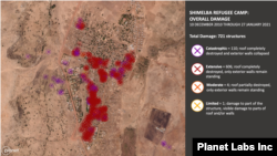 Satellite images analyzed by the U.K.-based DX Open Network, an open-source investigations group, show that two refugee camps, Hitsats and Shimelba, which had hosted 25,000 Eritrean refugees, have been demolished.