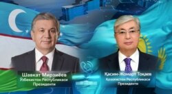 The leaders of Uzbekistan, Shavkat Mirziyoyev, left, and Kazakhstan, Kassym-Jomart Tokayev, have been in regular contact on COVID-19. (president.uz)
