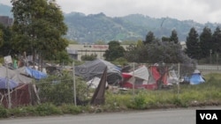 Homeless people and camps in Berkeley, California, in April 2020.