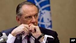 FILE - U.N. Deputy Secretary-General Jan Eliasson during a news conference, Feb. 22, 2013.