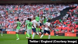 L'Angleterre a battu le Nigeria 2-1 en match de préparation au Mondial-2018 en Russie, à Londres, 2 mai 2018. (Twitter/England).