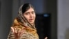 FILE - Malala Yousafzai of Pakistan speaks at the World's Children's Prize ceremony in Mariefred, Sweden, Oct. 29, 2014.