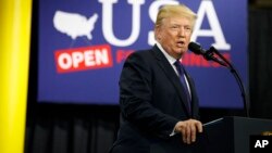 President Donald Trump delivers remarks at Sheffer Corporation to promote his tax policy, Feb. 5, 2018, in Blue Ash, Ohio.