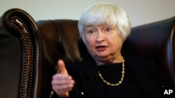 U.S. Fed Chair Janet Yellen speaks during a discussion with Lord Nicholas Stern, President of the British Academy, at Carlton House Terrace of the Britsih Academy in London, June 27, 2017.