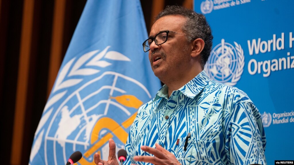 日内瓦，世界卫生组织总干事谭德塞出席第73届世界卫生大会（2020年5月19日）。