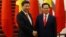 Chủ tịch Trung Quốc Tập Cận Bình bắt tay Thủ tướng Việt Nam Nguyễn Tấn Dũng.