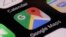 FILE - The Google Maps app is seen on a smartphone, in New York, March 22, 2017.