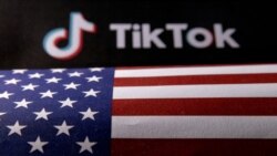 FILE PHOTO: Illustration shows U.S. flag and TikTok logo