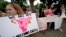 FILE - Abortion-rights advocates gather outside a the Kansas Statehouse to protest the U.S. Supreme Court's ruling on abortion, June 24, 2022, in Topeka, Kan. 