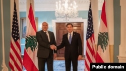 Wezîrê Derve yê Amerîkayê Marco Rubio û Serokê Lubnanê Joseph Aoun,Washington DC,19’ê Tîrmeha 2026’an.