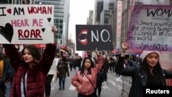 Women's March di New York, Sabtu (20/1)