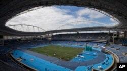 FILE - The Rio Olympic Stadium is shown during a final athletics test event in Rio de Janeiro, Brazil, May 14, 2016.