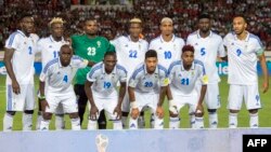 Equipe nationale ya Gabon na éliminatoires ya Coupe du monde, na stade Mohammed, Casablance, Maroc. 7 octobre 2017. 