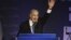 Israel's Prime Minister Benjamin Netanyahu greets his supporters in Tel Aviv, Israel, Jan. 23, 2013