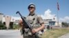 A Turkish soldier stands guard in front of the Aliaga Prison and Courthouse complex in Izmir, Turkey July 18, 2018. 