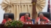 Solomon Islands Prime Minister Jeremiah Manele, Tongan Prime Minister Hu'akavameiliku and Pacific Islands Forum Secretary General Baron Waqa lead a meeting on Aug. 30, 2024, in Nuku'alofa, Tonga. The PFI rebuffed moves led by China ally Solomon Islands to sideline Taiwan.