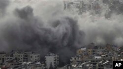 د بېروت په ضایه علاقه کې د اتوار، يکشنبې، په ورځ د اسرایل د بمبارۍ وروسته حال 