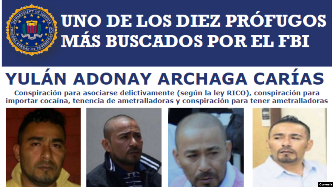 Las autoridades estadounidenses ofrecen hasta 100.000 dólares por información que lleve al arresto del lídel de la MS-13 en Honduras, Yulán Adonay Archaga Carías. [Foto cortesía, FBI].