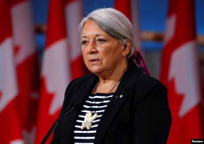 FILE - Mary Simon attends a news conference where she is announced as the next Governor General of Canada in Gatineau, Quebec, Canada, July 6, 2021. (REUTERS)