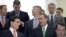 Speaker of the House John Boehner, R-Ohio, center right, and House Majority Leader Eric Cantor, R-Va., center left, walk down stairs to a second Republican conference meeting to discuss the 'fiscal cliff' bill at the Capitol in Washington, January 1, 2013