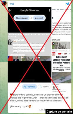 Captura de desinformación Telegram.