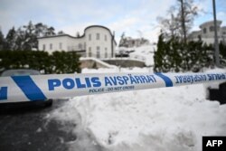 FILE - Sergei Skvortsov, ditangkap dalam penggerebekan dramatis di rumahnya di pinggiran kota Stockholm pada November 2022.(Fredrik SANDBERG / TT NEWS AGENCY / AFP)