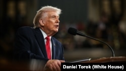 资料照片：唐纳德·特朗普总统发表国情咨文讲话。(2026年2月24日)